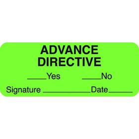 Ul588 Integrated Filing Solutions Advance Directive Labels Fluorescent Green 2-1/4 Inch X 7/8 Roll Of 420