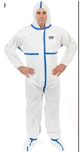 W2404 International Enviroguard Ppe Viroguard Coverall With Hood And Boots Sz L