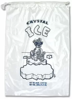 Pb-ice-8ads Interplas 8 Lbs Crystal Ice Icebags With Drawstring 18 Inch Length 11 Width