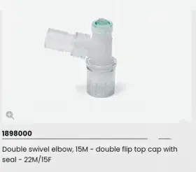 1898000 Intersurgical Double Swivel Elbow 10 Count - 15f Free Shipping