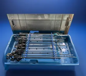 625-126 Jarit 19 Piece Laparoscopic Laparoscopy Set With Forceps Rack And Case Nice