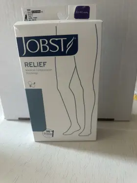 Jobst 035664142216 One Hose Black 30-40 Med Thigh High Closed Toe Compression Stocking