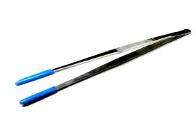Nu-182 Jts 12 Inch Tweezer With Pvc Rubber Tips Coated Straight Flat Silver Or Gray