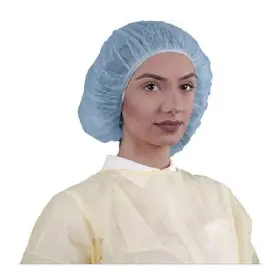 110nwi-10-21 Keystone Safety Blue Bouffant Cap 21in Polypropylene Pk1000