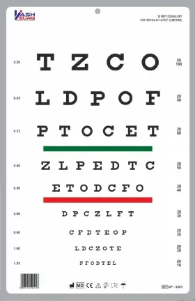 8542032982 Ksipl Snellen Chart With Red Green Lines 10 Feet