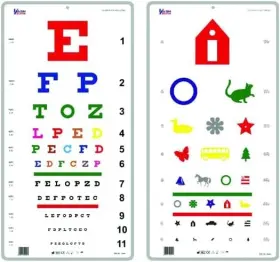 8542033003 Ksipl Snellen Efp And Kindergarten Color Distance Vision Eye Chart 20 Feet 22 X 11