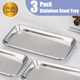 Labaider 445028230290 3 Pack Professional Medical Surgical Stainless Steel Dental Procedure Tray Thick #2
