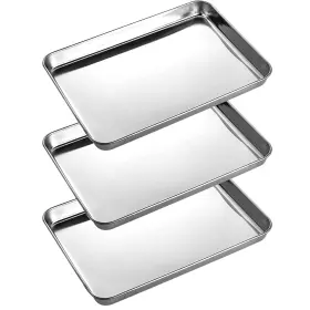Labaider 744759957276 3 Pack Professional Medical Surgical Stainless Steel Dental Procedure Tray Thick