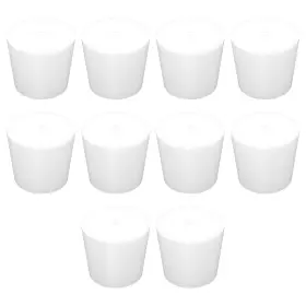 Lb-siliconestoppers-10pk Labasics Lb-siliconestoppers-10pk-#6 10pk 6# Solid Silicon Stoppers - Size 0.98 Inch Bottle 1.33 Top 1.1 Length