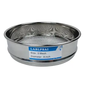 A00065 Lablpsai 5 Mesh Lab Sieves 8 Inch Diameter 304 Stainless Steel Wire Cloth Test Sieve For I