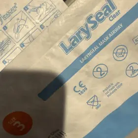038-94-350u Laryseal Five Sealed New Clear Laryngeal Lma Mask Airway Flexicare Size 3 And 2.5