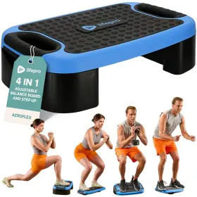 Lifepro 810090931470 4-in-1 Aerobic Balance Board And Step Up Exercise Platform - Adjustab