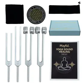 Yc-c0403-02-4x Mayful Tuning Forks For Healing Set - 128hz 136hz 256hz 384hz With Activator We