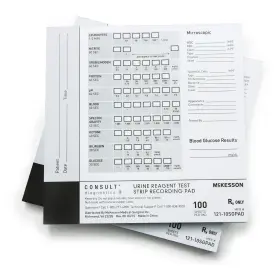 121-10sgpad Mckesson Consult Urine Reagent Test Strip Recording Pad 121-10sg 10000 Ct