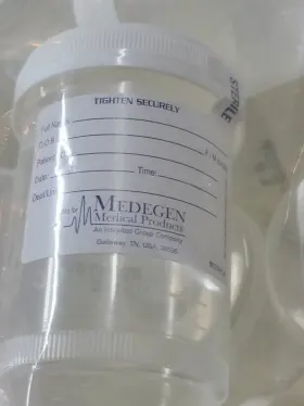 03436-3tn Medegen 4oz Sterile Disposable Specimen Cup Secure Lid Seal Label 75pk