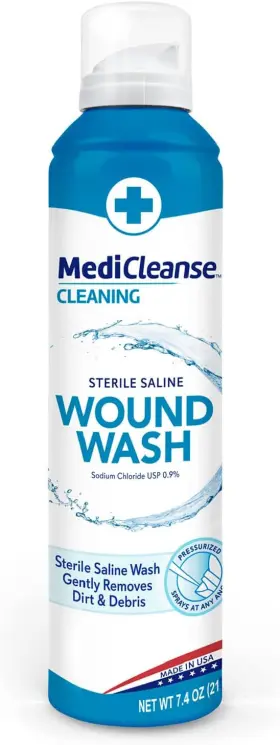 Fetegt1381 Medicleanse First Aid Sterile Saline Wound Wash Promotes Healing No Stinging Or