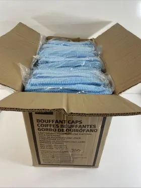 Cri1404a Medline 900 Case - 24 Inch Blue Bouffant Cap Non Woven Disposable Hairnet