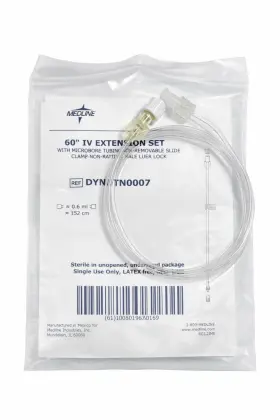 Dyndtn0007 Medline Dyndtn007 60 Inch Extension Set Microbore Tubing Clamp Male Luer Lock 100ct
