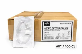 Dyntn1603 Medline 60 Inch Extension Set Clamp Luer Lock Smallbore Sterile 100ct