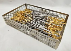 Mds0728118f Medline Furst Lot Sale Of 30 Surgical Forceps With Stainless Tray