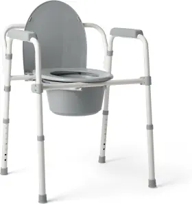 G1-200x1 Medline 3-in-1 Steel Bedside Commode Standard Seat Sturdy Folding Frame 7.5q