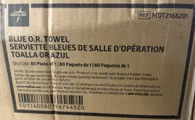 Mdt2168201 Medline Case 80 Blue Sterile Disposable Surgical O.r. Towels 17x27 #