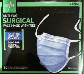 Non27378a Medline Non27361a Anti-fog Face Masks With Ties Qty 300 Ref
