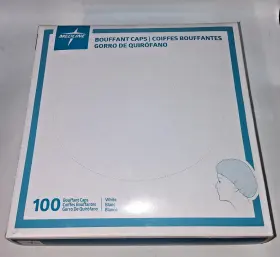 Non28229 Medline Pro Series Bouffant Hair Caps Blue 24 Inch Case Of 100 Unopened