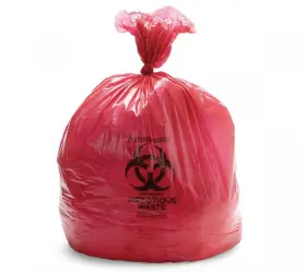 Nonhdr43 Medline High-density Biohazard Liners 33 Gallon Red 30.5 X 43 Inch 14 Mil 250 Ct