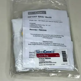 Pm200b Medline Post-mortem Body Bag 18x30 Infant Size White Metal Zipper Halloween Gift #2