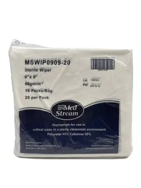 Mswip0909-20 Medstream Sterile Wiper 9x9 Inch Wipes 300 Count 15 Bags 20 Per Bag
