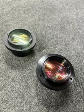 335960 Melles Griot Lot Of 2 P/n Scanning Laser Lens Yellow And Pink #2