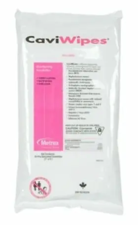 13-1224 Metrex Caviwipes Disinfecting Wipes In A Flat Pack 7 Inch X 9 45 By