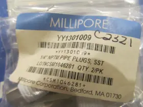 Yy1301009 Millipore 1/4 Inch Npt Male Pipe Plug 316l Ss Pk/2 New Unused Surplus #2
