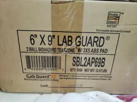 Sbl2ap69b Minigrip Lab Guard 3 Wall Biohazard Tearzone With 3x5 Abs Pad Qty 1000
