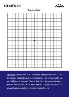 Navan 735202432112 Amsler Eye Grid With Magnetic Back - Daily Vision Screening Tool For 1 Pack