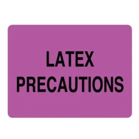 Cs-5447 Nevs Latex Precaution 2-7/16 Inch X 3-1/4 Lavender With Black