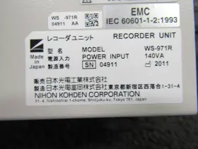 Ws-971r Nihon Kohden Recorder Unit Thermal Printer #3