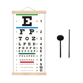 Noy007-uk Noyoc Snellen Eye Chart With Wooden Frame For Exams 22 Inch L X 11 W Multicolor