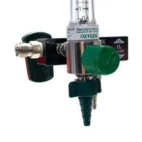 1mfa6076 O2 Flowmeter Chrome W/ Neb Block 7lpm Precision Medical Ref With #3