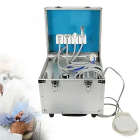 Gm-b001 Ocasami Portable Dental Mobile Delivery Unit Rolling Case Air Compressor Suction 4 Holes