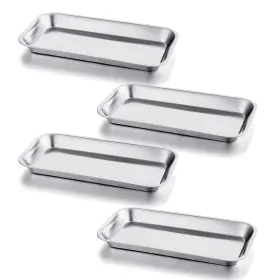 Ovenot 779303731323 Getton 4 Pack Small Surgical Tray 201 Stainless Steel With Seamless Tra
