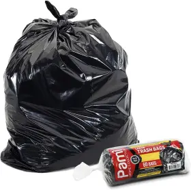 Pami 352410096723 Large 33-gallon Scent-free Trash Bags 60 Count Pack Of 1 Black