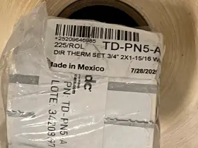 Td-pn5-a Pdc Direct Thermal Paper Permanent White 3 Inch Core X 2-1/2 2-1/4