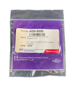 Phenomenex Aq0-8506 Nut And Ferrule Set S.s. 1/16in Od Tubing 28 000psi 10/cs