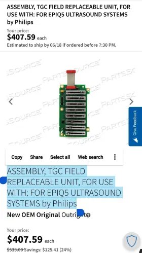 Philips 453561655562 Tgc For Epiq 5. 7 Cvx Ultrasound Systems. Read Description Please