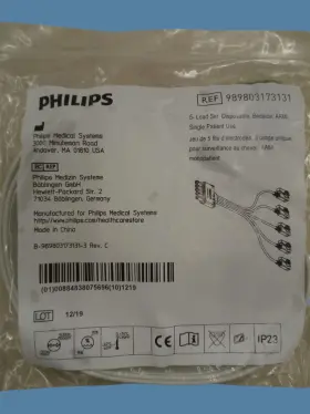 B-989803173131-3 Philips 989803173131 5-lead Set Disposable Bedside Aami Single Patient