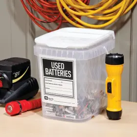 Pig 036226068357 Battery Disposal Container Used Dry-cell Storage 2 Gallon Capacit #2