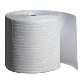 Mat446 Pig Oil Absorbent Roll 15x150ft White Polypropylene Sorbent 16 Gal Spill Pad