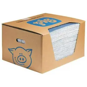 Wtr006 Pig Universal Absorbent Pads 15x19 Blue White Polypropylene Water Spill 11gal